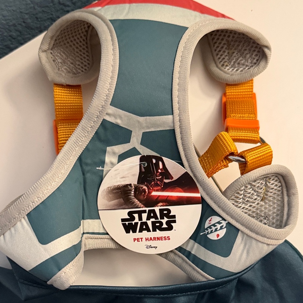 Star Wars Boba Fett Pet Harness with Blue and Orange Accents🌟🌟🌟🌟🌟